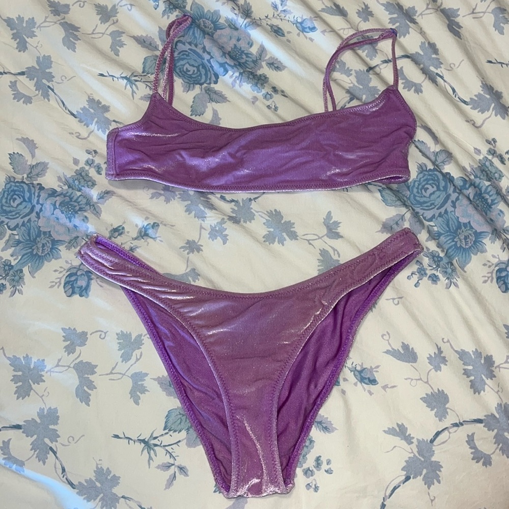 Velvet triangle bikini set